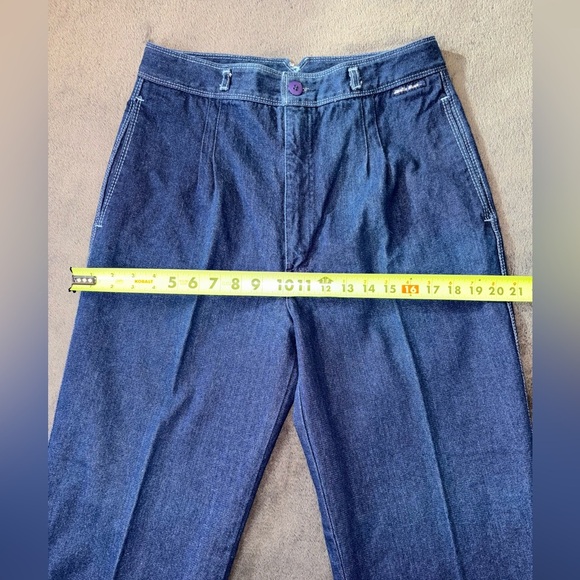 Seattle Blues Vintage Size 14 Ultra High Rise Wide Leg Straight Jeans - Picture 5 of 13